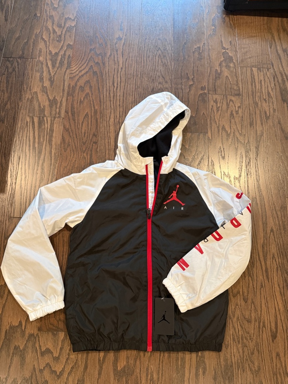 Jordan Colorblock Windbreaker Jacket - Black, White & Red
